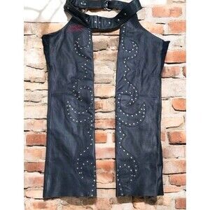 Harley Davidson Womens Studded Leather Superstition Chaps Badass Biker Babe L